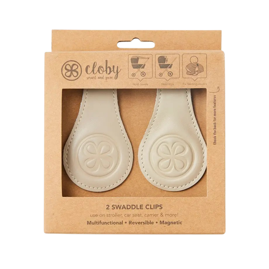 Cloby Leather Clips Beige