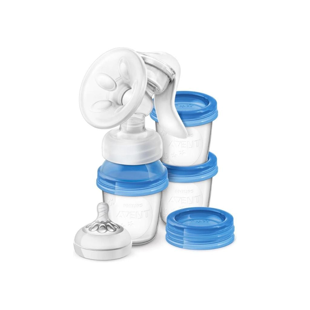 Borstpomp, Natural, manueel, met Via bewaarpotjes (3st van 180ml), met 1 adapter, Philips-Avent