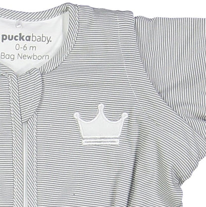 Puckababy Sac de couchage d'été Newborn Grey Stripes coton