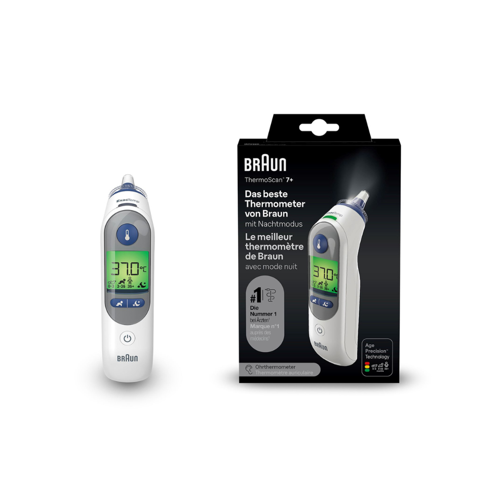Braun Thermomètre infrarouge ThermoScan 7+ avec Age Precision