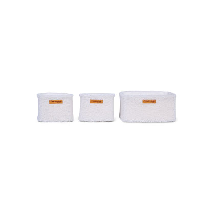 Childhome Panier de rangement Teddy Off White - 3 pièces