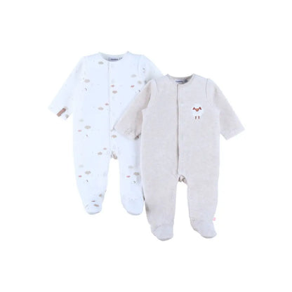 Noukie's Set de 2 pyjamas en velours Fluffy unisexe