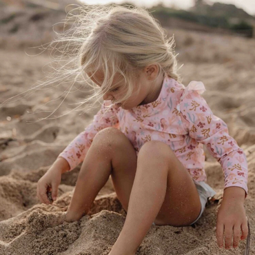 Little Dutch Zwem shirt lange mouw ruches Ocean Dreams , m 62/68, Roze, Meisjes