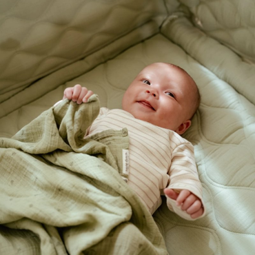 Little Dutch Tapis de parc mousseline/quilted Pure Sage
