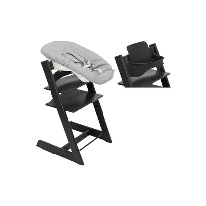 Stokke® Eetstoel Tripp Trapp® + Newborn Set + Baby set² zwart