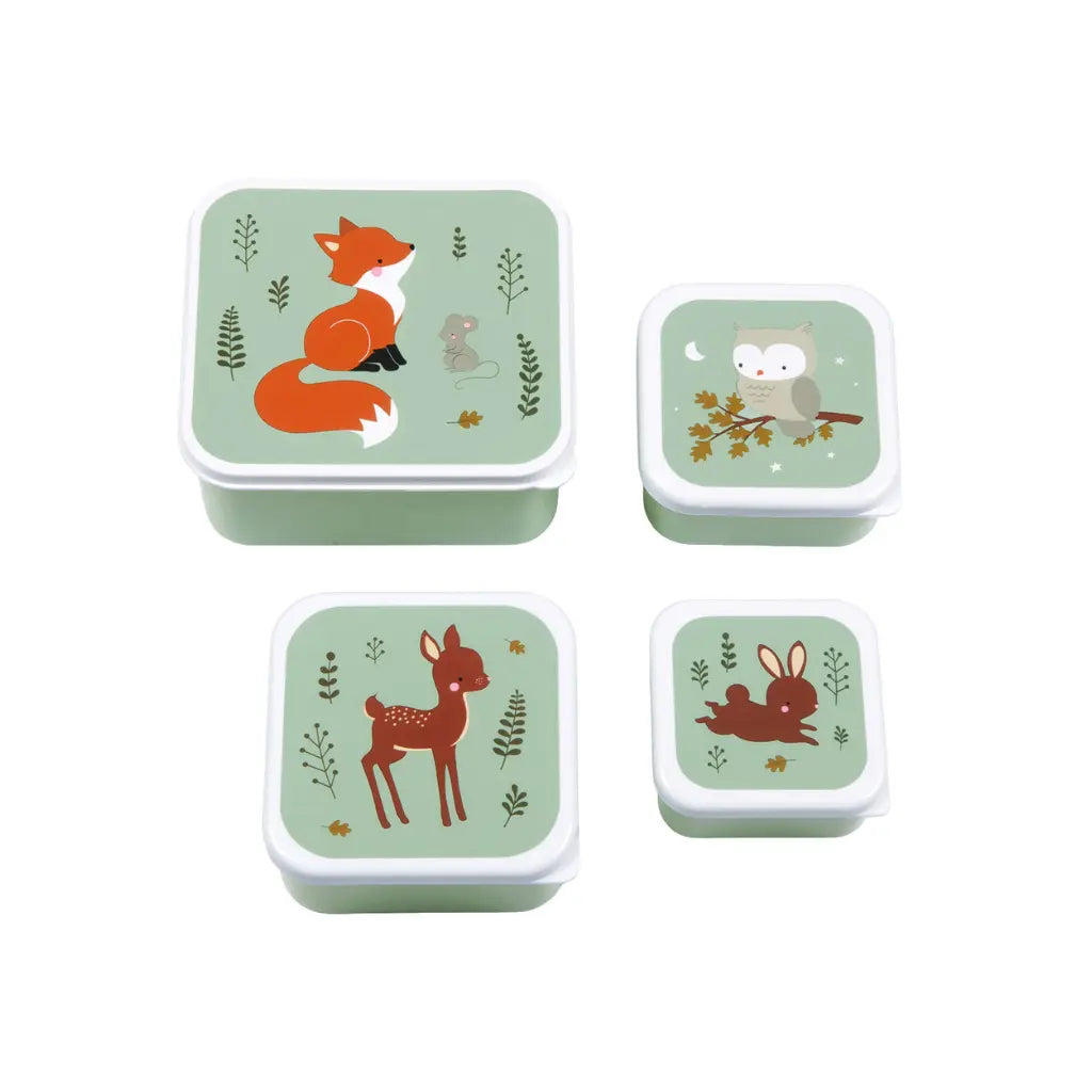 A little lovely company Lunch & Snack Box Set Forest Friends - 4 stuks