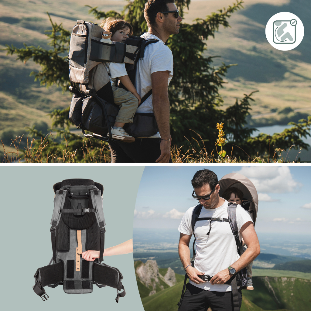 Babymoov Porte-bébé dorsal Moov & Hike Dune + housse de pluie