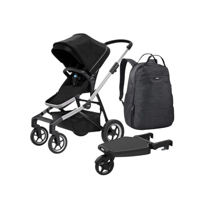 Thule Poussette 3 en 1 Sleek + Sac à dos à langer + planche de poussette Midnight Black