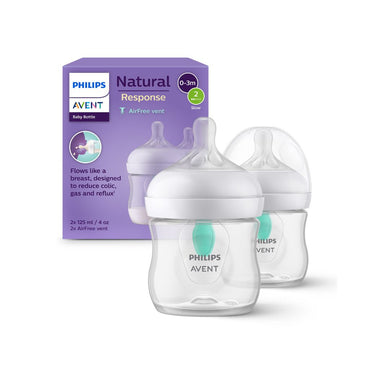 Philips AVENT Zuigfles Natural Response AirFree transparant 125 ml - 2 stuks