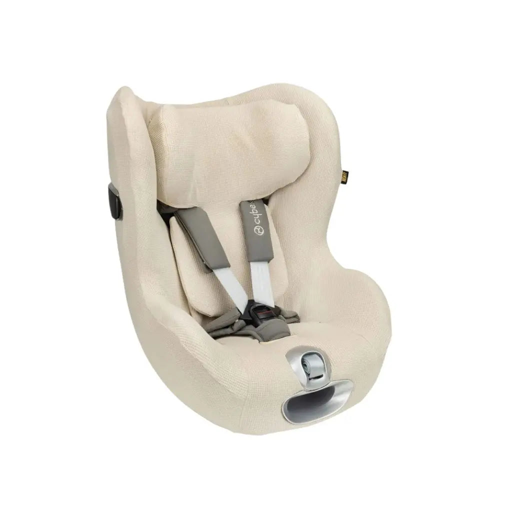 Ukje Housse de siège auto pour Cybex Sirona Z T (Plus) Groupe 0/1 en tissu gaufré beige