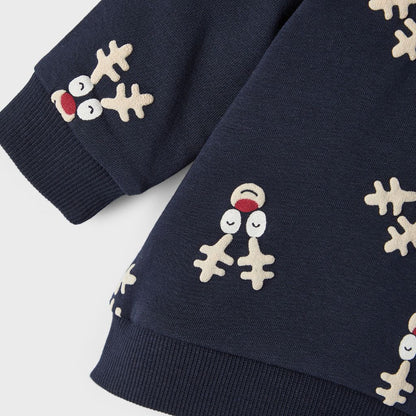 Name it Sweater aop christmas, m 74, Dark Sapphire,uniseks