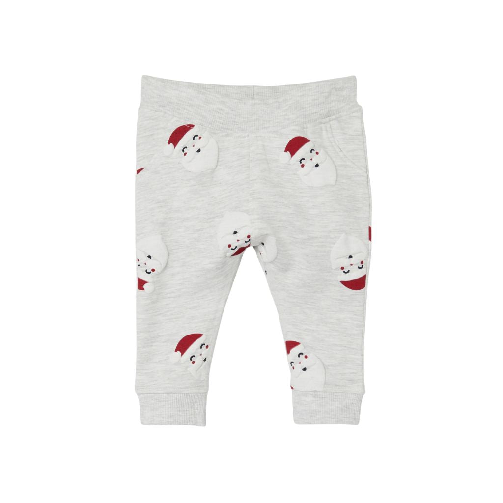 Name it broek aop christmas, m 74, Light Grey Melange,uniseks