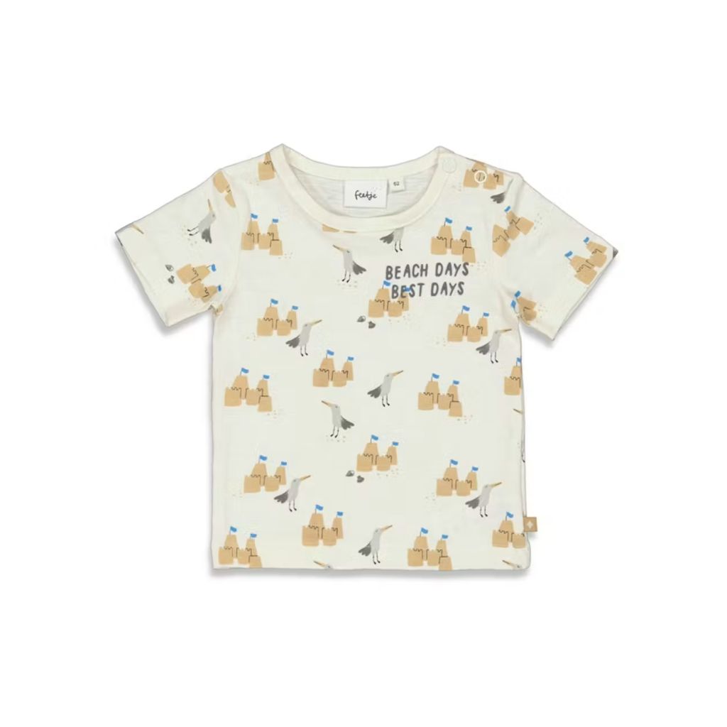 Feetje T-shirt AOP-Beach Days,m62,Offwhite,jongens