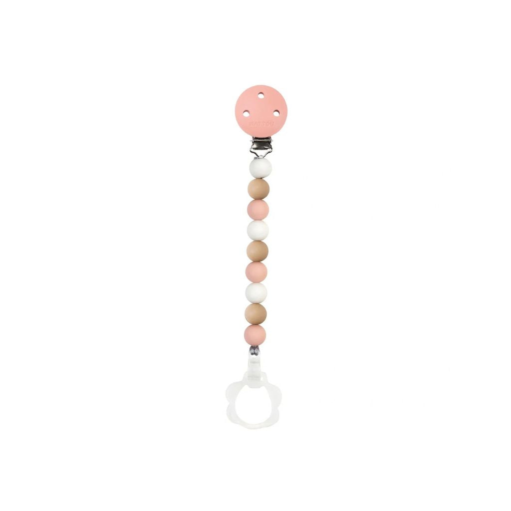 Nattou Attache-sucette rose/blanc