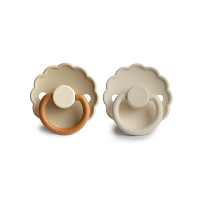 FRIGG Fopspeen 6 - 18 maanden Daisy Blooming Silicone Desert/Cream- 2 stuks