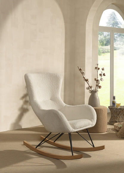 Jaxx Fauteuil à bascule Rocky Boucle blanc