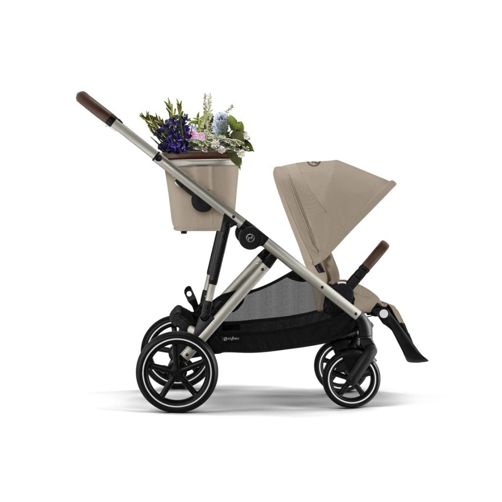 Cybex Poussette Gazelle S Taupe + nacelle + siège supplémentaire