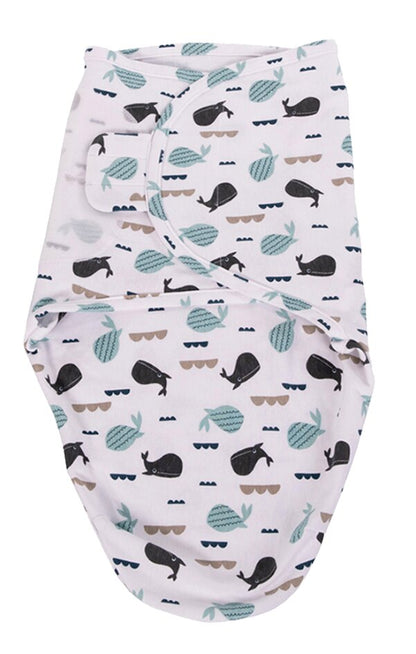 Bo Jungle Couverture d'emmaillotage B-Wrap Blue Whale coton