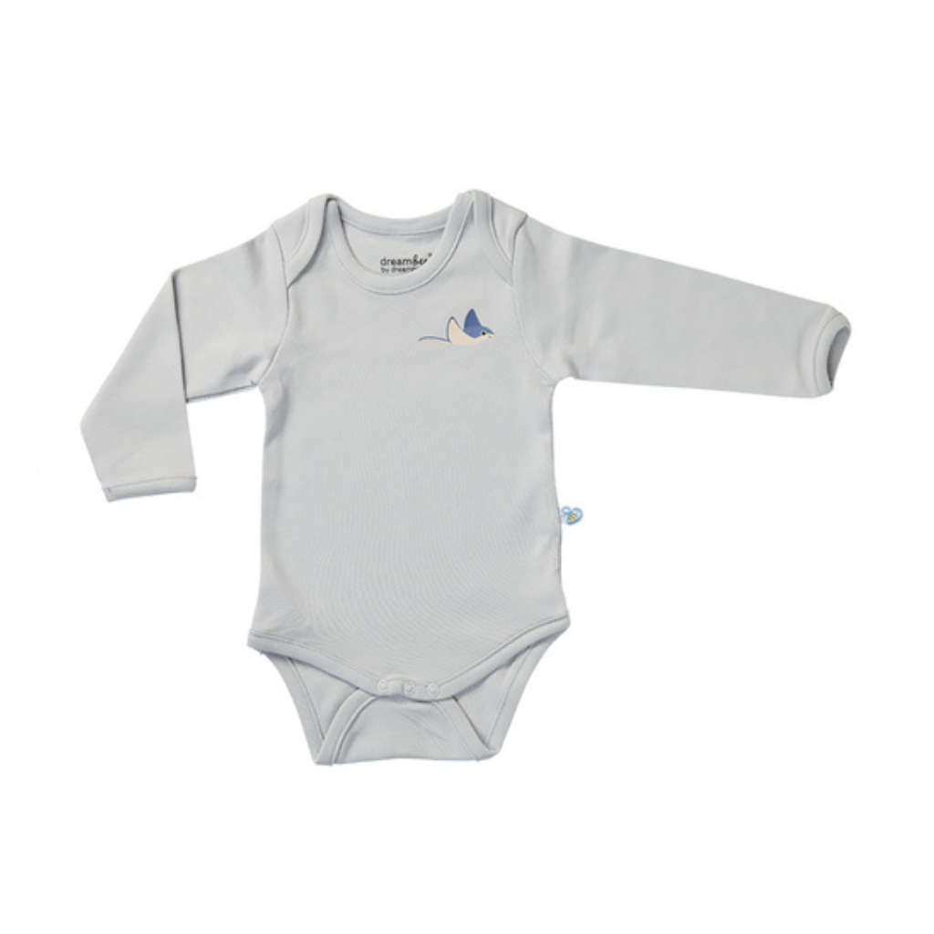 Dreambee Body met lange mouwen Billie beige/grijs - 2 stuks