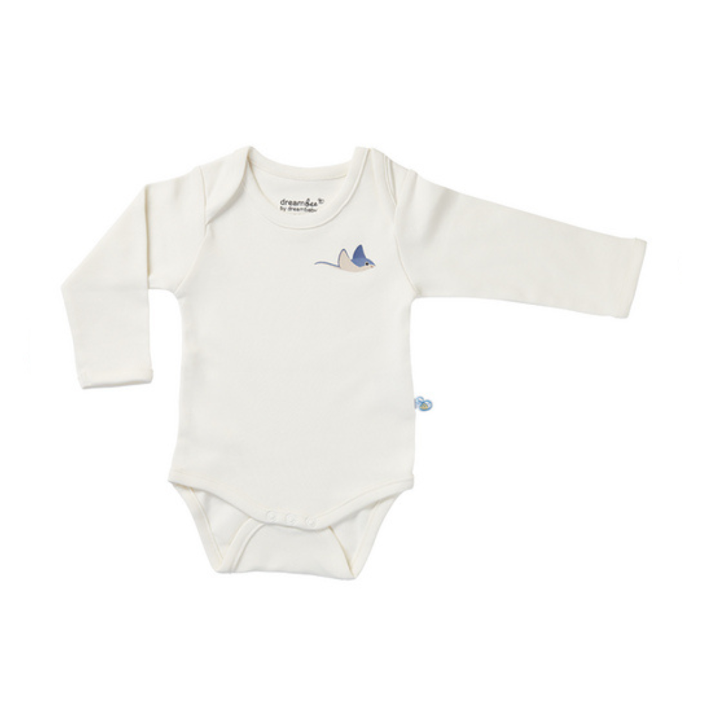 Dreambee Body met lange mouwen Billie beige/grijs - 2 stuks