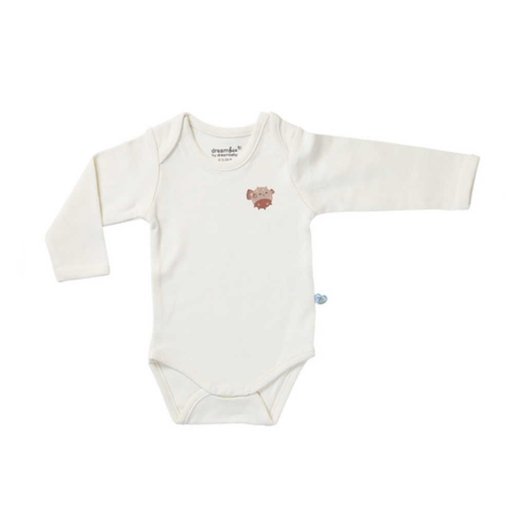 Dreambee Body met lange mouwen Billie ballonvis beige - 2 stuks