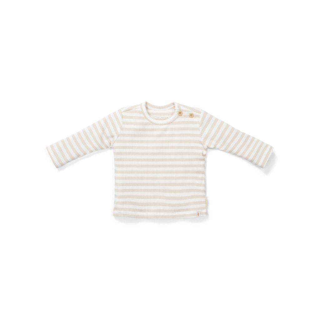 Little Dutch T-shirt met lange mouwen Baby Bunny Stripe Sand