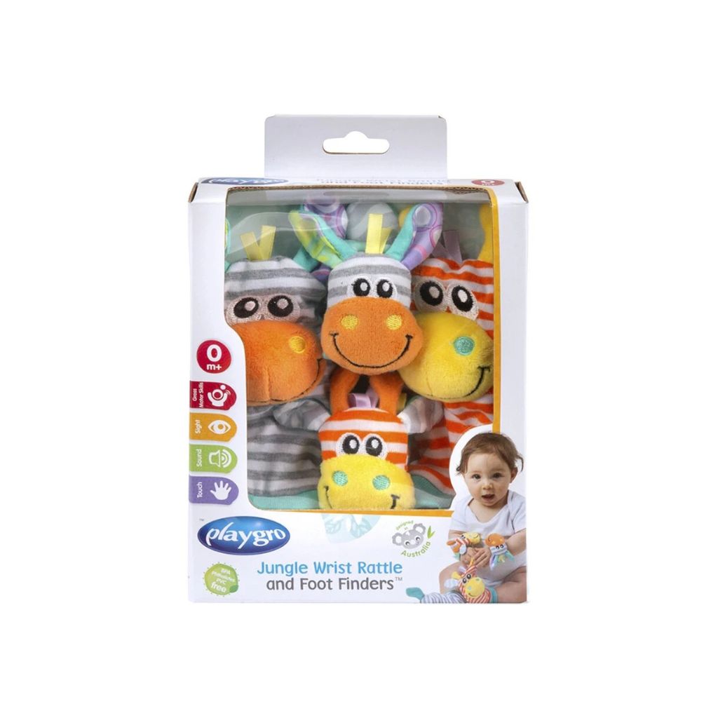 Playgro Pols- en voetrammelaar Zebra & Giraf
