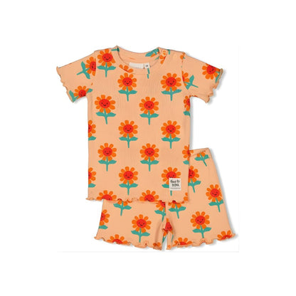 Feetje Pyjama filou fleur m56 perzik meisjes