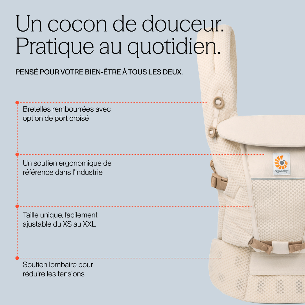 ERGObaby Porte-bébé combiné Adapt Soft Flex Mesh beige