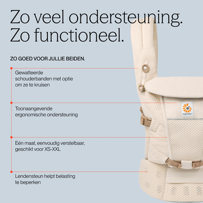 ERGObaby Porte-bébé combiné Adapt Soft Flex Mesh beige