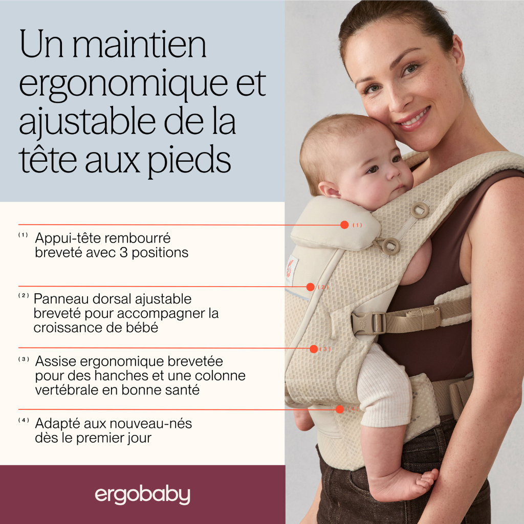 ERGObaby Porte-bébé combiné Adapt Soft Flex Mesh beige