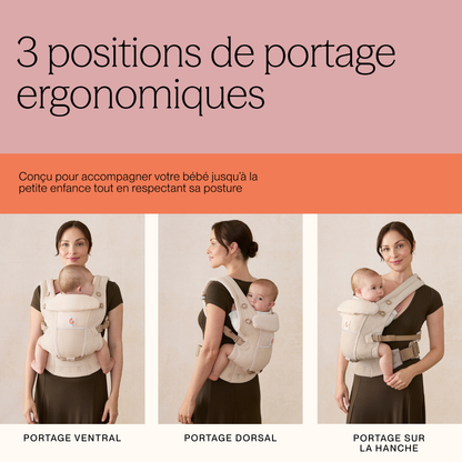 ERGObaby Porte-bébé combiné Adapt Soft Flex Mesh beige