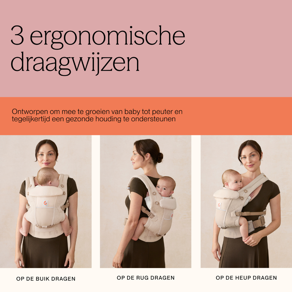 ERGObaby Porte-bébé combiné Adapt Soft Flex Mesh beige
