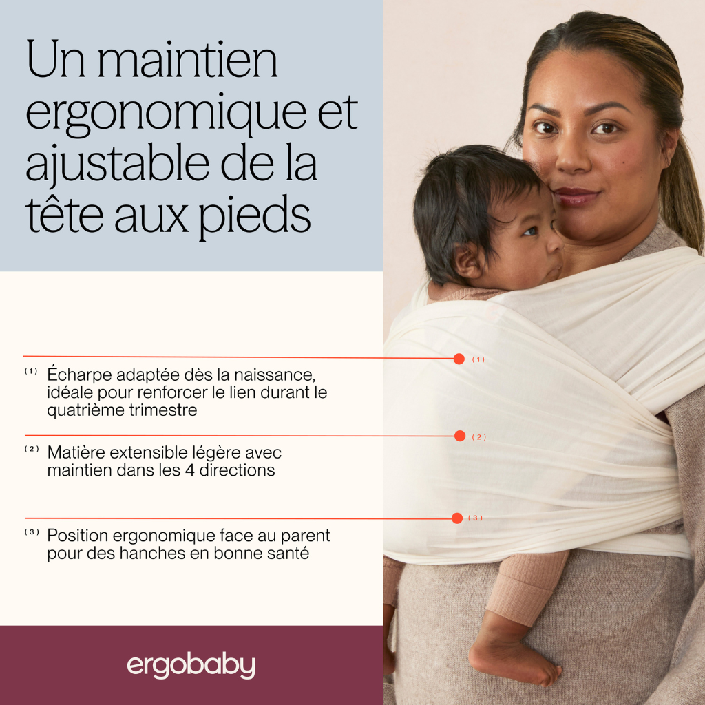 ERGObaby Écharpe porte-bébé Aura Knit Cream