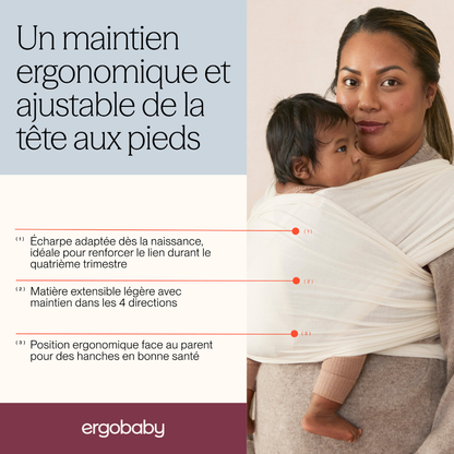 ERGObaby Écharpe porte-bébé Aura Knit Cream