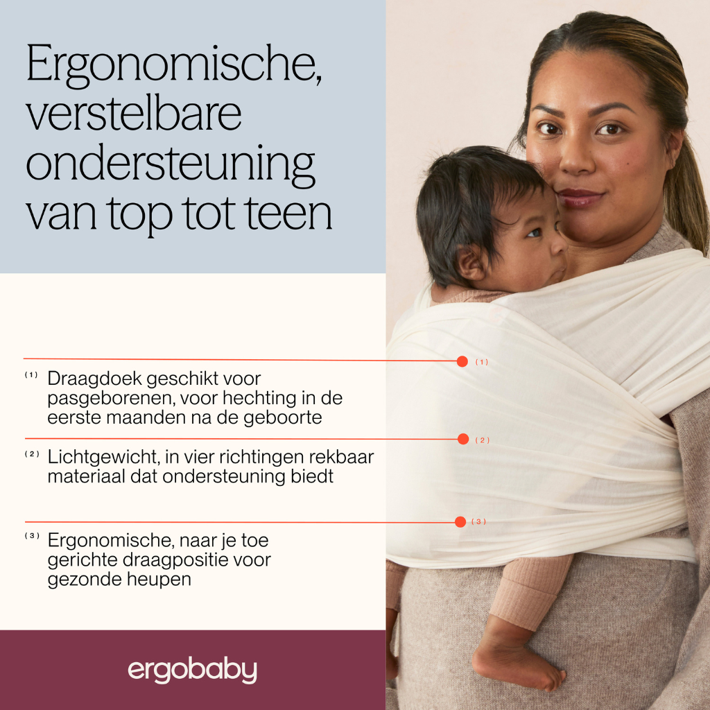 ERGObaby Écharpe porte-bébé Aura Knit Cream
