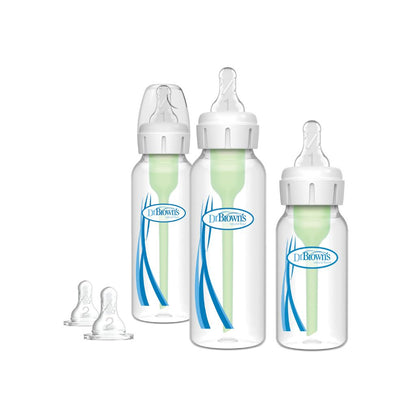 Dr. Brown's Starterset Options+ Anti-Colic Standaardfles met smalle hals - 9 stuks