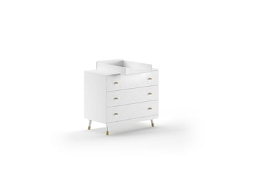 Jaxx Chambre de bebe 3 pièces (lit - commode - armoire 3 portes) Billy blanc