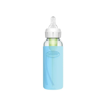 Dr. Brown's Housse de protection pour biberon en verre à col étroit bleu 250 ml