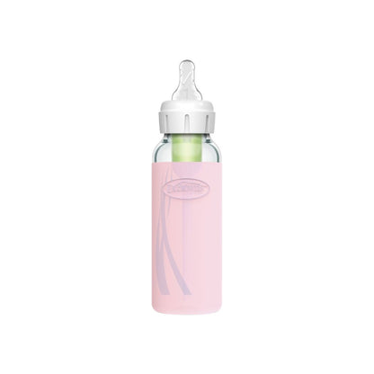 Dr. Brown's Housse de protection pour biberon en verre à col étroit rose 250 ml