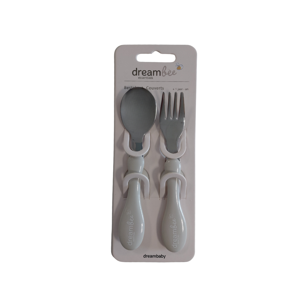 Dreambee Set de couverts cuillère et fourchette beige