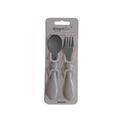 Dreambee Set de couverts cuillère et fourchette beige