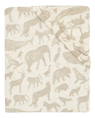 Jollein Drap-housse pour berceau Animals Nougat Lg 50 x L 90 cm