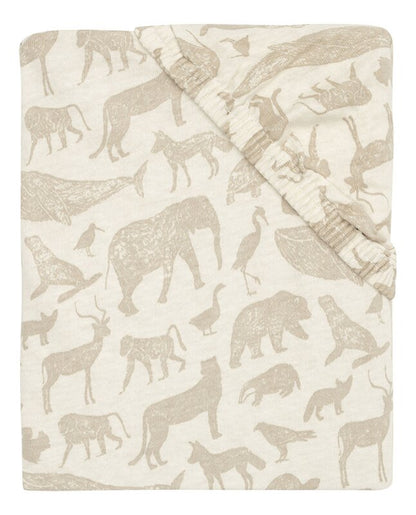 Jollein Drap-housse pour berceau Animals Nougat Lg 50 x L 90 cm