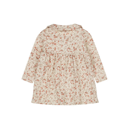 Dirkje Robe motif floral Beige gris fille