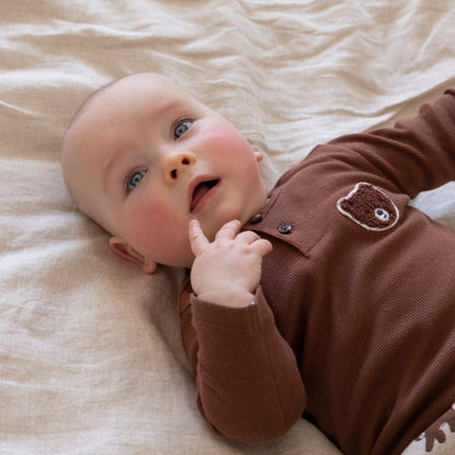 Feetje t-shirt lange mouw rib - Wild World Brown Jongen