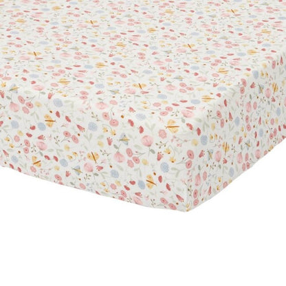 Little Dutch Hoeslaken voor wieg Flowers & Butterflies roze B 40 x L 80 cm