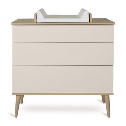 Quax Chambre de bebe 3 pièces (lit evolutif L 14 x Lg 7 cm - commode - armoire 3 portes) Flow Clay