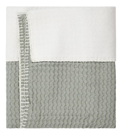 Koeka Couverture pour berceau ou parc Amsterdam Cotton fleece wafel Shadow Green