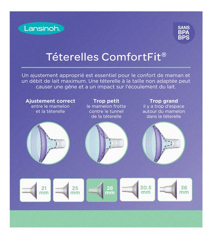 Lansinoh Teterelle Comfort Fit 28 mm - 2 pièces
